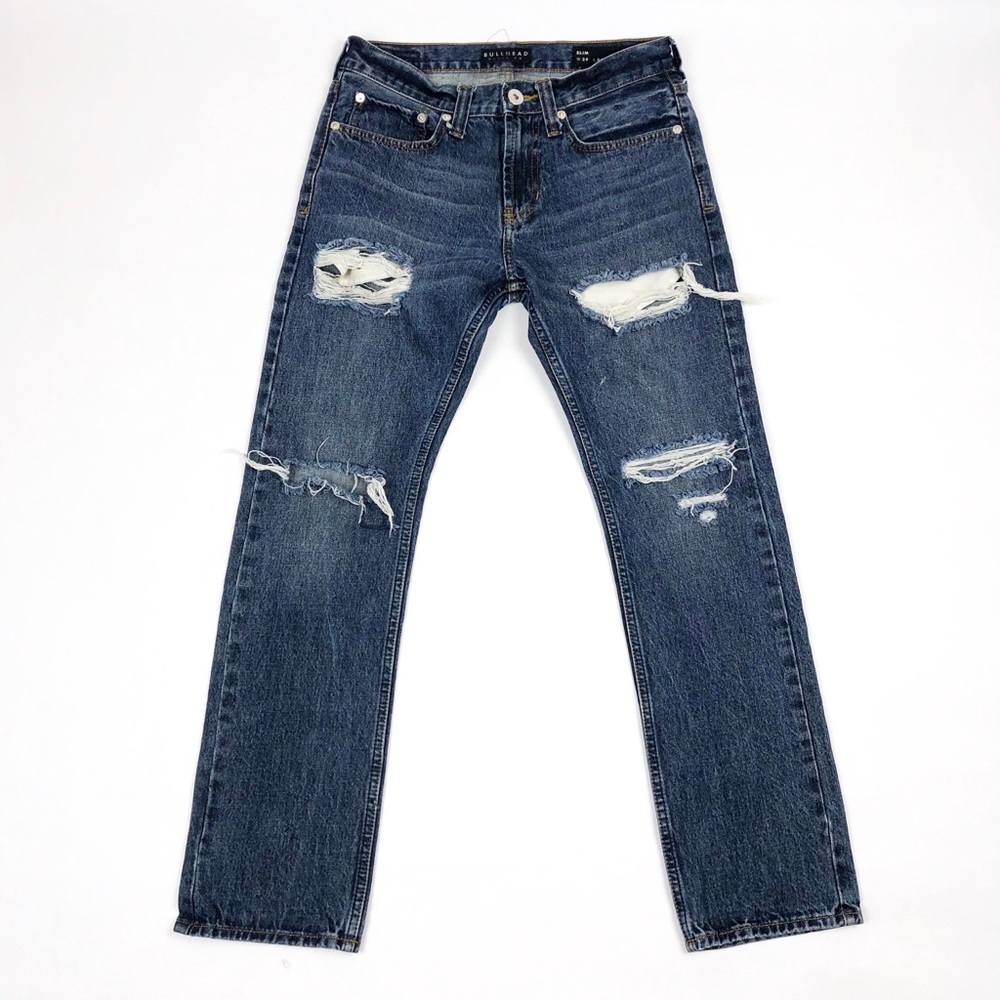 BULLHEAD Distressed Denim Straight Leg Jeans
